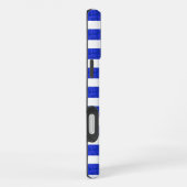 Chic Blue Geometric Stripes iPhone Hülle (Rechte Seite)