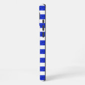 Chic Blue Geometric Stripes iPhone Hülle (Linke Seite)