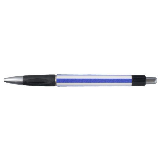 Chic Blue Geometric Stripes Kugelschreiber (Vorderseite)