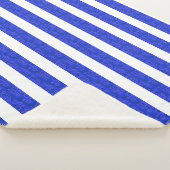 Chic Blue Geometric Stripes Sherpadecke (3/4)