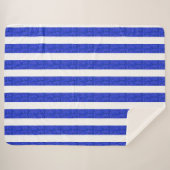 Chic Blue Geometric Stripes Sherpadecke (Vorderseite (Horizontal))