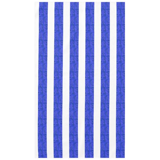 Chic Blue Geometric Stripes Tablecloth Tischdecke (Vorderseite)