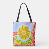 Chic Blue Geometric Stripes Tasche (Rückseite)