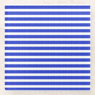 Chic Blue Geometric Stripes Untersetzer
