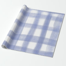 Chic Blue Gingham Plaid Family Christmas