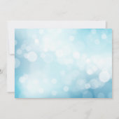 Chic Blue Glitzer Bokeh Light Wedding Rsvp Einladung (Rückseite)