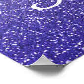 Chic Blue Glitzer Ombre Party Willkommen Poster (Ecke)