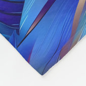 Chic Blue Gold Feathpattern Fleecedecke (Ecke)