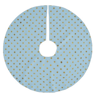 Chic Blue Gold Glam Dots Weihnachten Polyester Weihnachtsbaumdecke