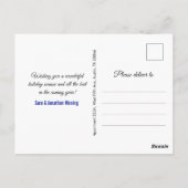 Chic Blue Gold Glitzer Tropfen Weihnachten Neues J Postkarte (Rückseite)