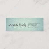 Chic Blue Gold Lashes Script Makeup Artist Mini Visitenkarte (Rückseite)