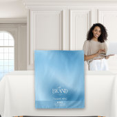 Chic Blue Gradient Logo Event Display Table Runner Wandteppich