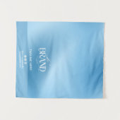 Chic Blue Gradient Logo Event Display Table Runner Wandteppich (Vorderseite (Horizontal))