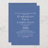 Chic Blue Graduation Party Einladung (Vorne/Hinten)