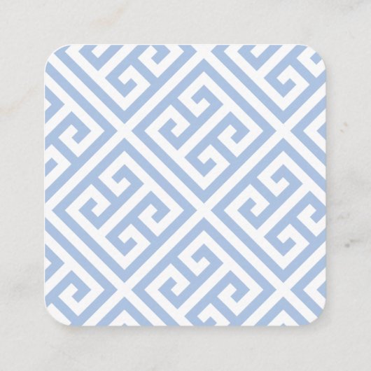 Chic Blue Greece Key Wedding Website QR Code Begleitkarte (Rückseite)