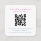Chic Blue Greece Key Wedding Website QR Code Begleitkarte (Vorderseite)