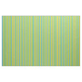 Chic Blue Green Yellow Stripes Daisy Chains Fabric Stoff (Yard (91,4 cm))
