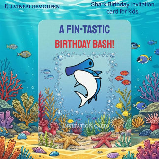Chic Blue Hammerhai-Fintastische 10. Einladung