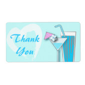 Chic Blue Hawaii Martini Gastgeschenk Hochzeit Lab (Vorne)