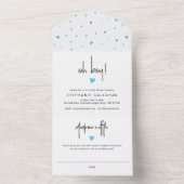 Chic Blue Heart Boy Babydusche und Windeln Raffel All In One Einladung (Innen Boden)