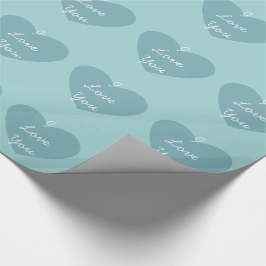 Chic Blue Hearts Geschenkpapier (Ecke)