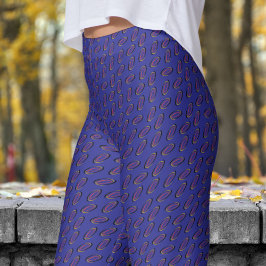 Chic Blue Helix Muster Leggings