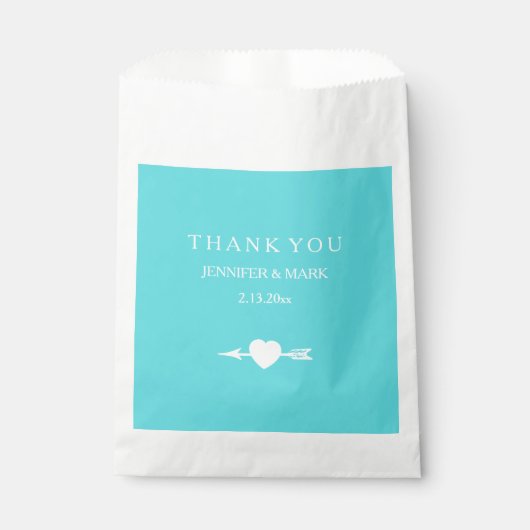 Chic Blue Herz und Pfeil Geschenktütchen (Vorderseite)