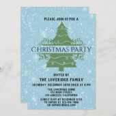 Chic Blue Holiday Weihnachten Party Schneeflocken  Einladung (Vorne/Hinten)