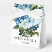 Chic Blue Hydrangea Floral Wedding Geschenkschachtel (Vorderseite)