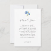 Chic Blue Hydrangea Wedding Dankeschön Card Dankeskarte (Vorderseite)