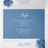 Chic Blue Hydrangea Wedding Tri-Fold Einladung (Innenseite Mitte)