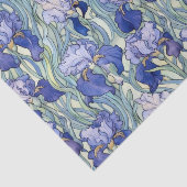 Chic Blue Iris-Muster Seidenpapier (Ausschnitt)