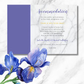 Chic Blue Irises Floral Wedding Unterkunft Encl Begleitkarte