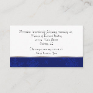 Chic Blue Jeweled Snowflake Wedding Card Begleitkarte