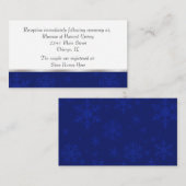 Chic Blue Jeweled Snowflake Wedding Card Begleitkarte (Vorne/Hinten)