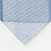 Chic Blue Kariert mit moderner Diagonal-Monogramm Fleecedecke (Ecke)