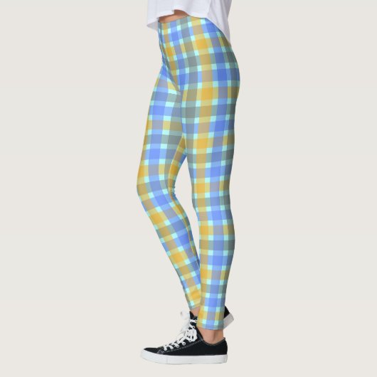 Chic Blue Karo Pattern Leggings (Links)