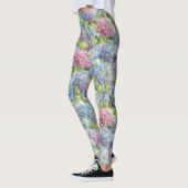 Chic Blue Lavender Hydrangea Blumenmuster Leggings (Links)
