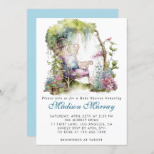 Chic Blue & Lila Floral Garden Sessel Babydusche