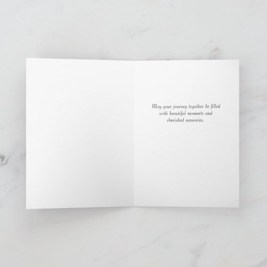 Chic Blue Lila Gold Abstrakte Hochzeit Karte (Innenseite)