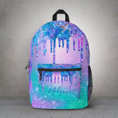 Chic blue lila ombre Glitzer Tropfen Bedruckter Rucksack