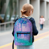 Chic blue lila ombre Glitzer Tropfen Bedruckter Rucksack