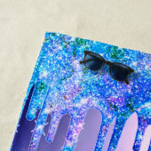 Chic blue lila ombre Glitzer Tropfen Monogramm Strandtuch (Beispiel)