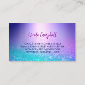 Chic blue lila ombre Glitzer Tropfen Visitenkarte (Rückseite)