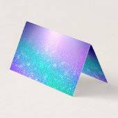 Chic blue lila ombre Glitzer Tropfen Visitenkarten (Rückseite)