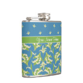 Chic Blue Lily-of-the-Vally Floral Hip Flask Flachmann (Rechts)