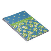 Chic Blue Lily-of-the-Vally Floral Spiral Notebook Notizblock (Rechte Seite)