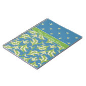 Chic Blue Lily-of-the-Vally Floral Spiral Notebook Notizblock (Linke Seite)