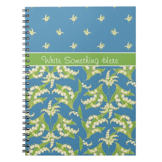 Chic Blue Lily-of-the-Vally Floral Spiral Notebook Notizblock (Vorderseite)