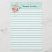 Chic Blue Lined Custom Stationery Briefpapier (Vorderseite)
